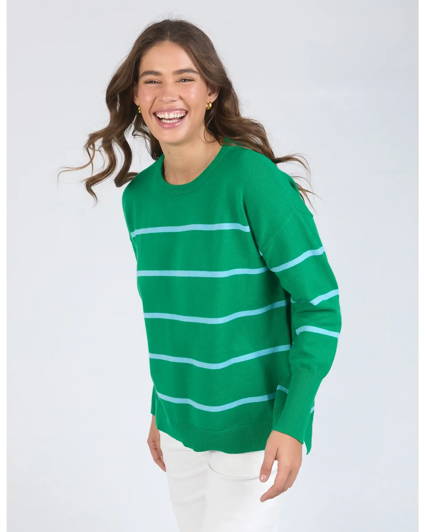 Charli Stripe Knit - Pine Green-Elm Lifestyle-Lima & Co