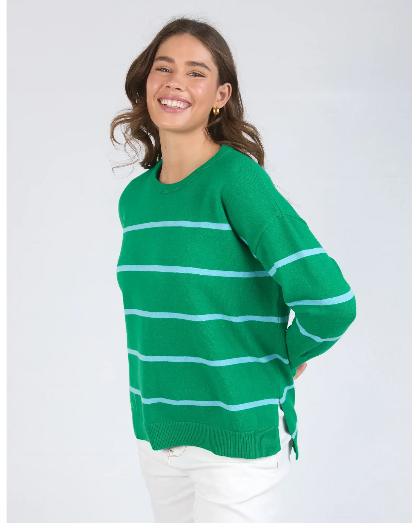 Charli Stripe Knit - Pine Green-Elm Lifestyle-Lima & Co