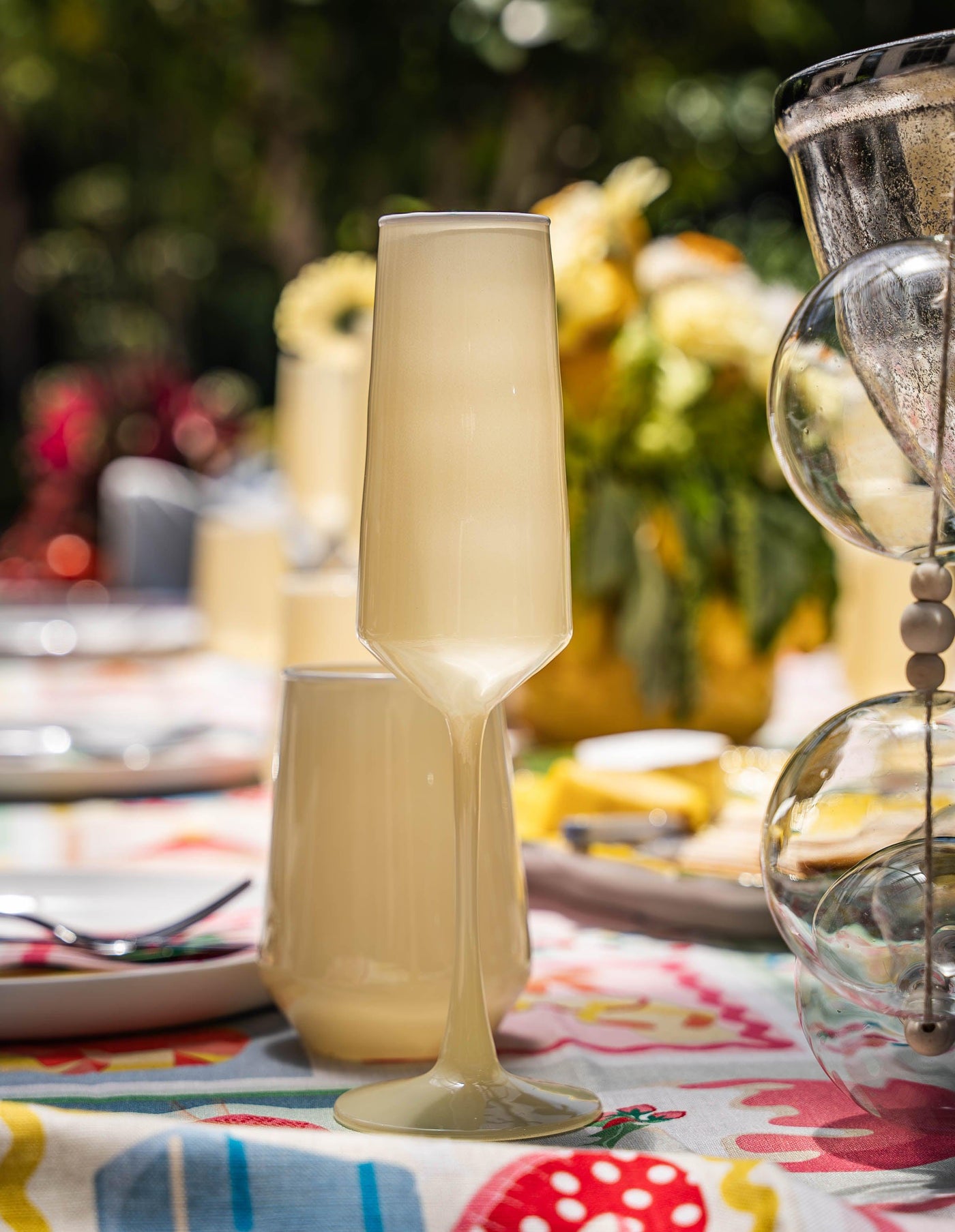 Chelsea Lemon 4pk Champagne Glass-LADELLE-Lima & Co