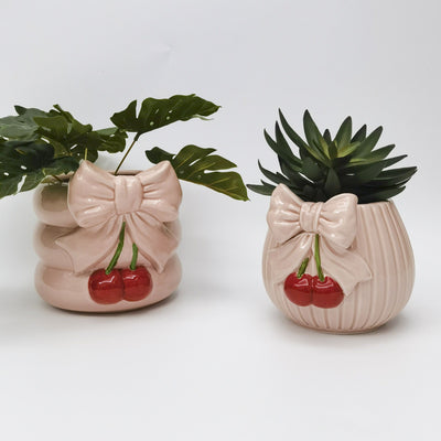 Cherry Bow Planter 16cm-Lima & Co-Lima & Co