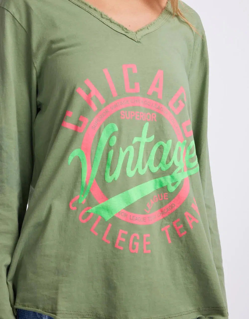 Chicago Long Sleeve Top - Khaki-Italian Star-Lima & Co