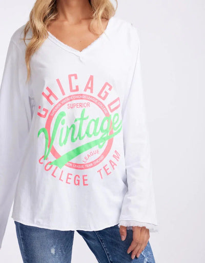 Chicago Long Sleeve Top - White-Italian Star-Lima & Co