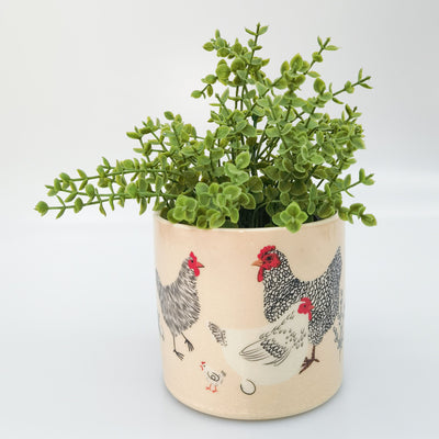 Chickens Planter Black & White-Lima & Co-Lima & Co