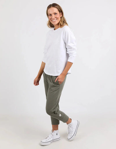 Chris L/S Sweat - White-Elm Lifestyle-Lima & Co