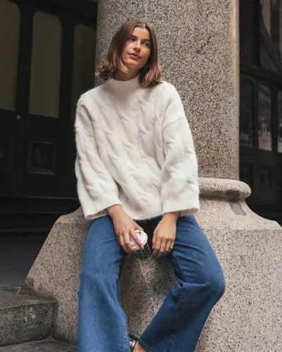 Chunky Cable Knit - Ivory-Lima & Co-Lima & Co