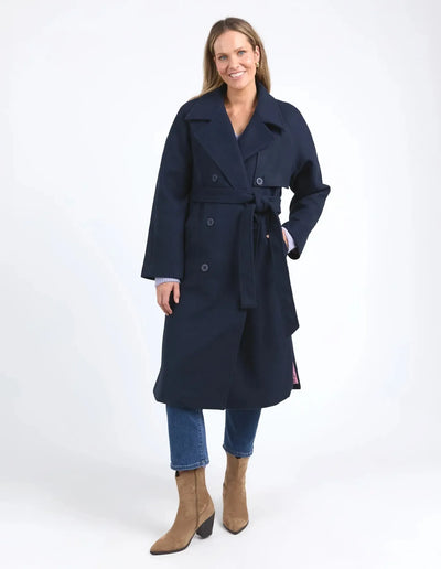 Clemence Coat - Navy-Elm Lifestyle-Lima & Co