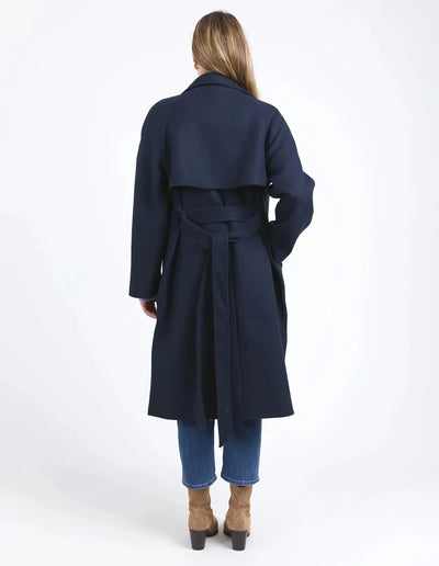 Clemence Coat - Navy-Elm Lifestyle-Lima & Co