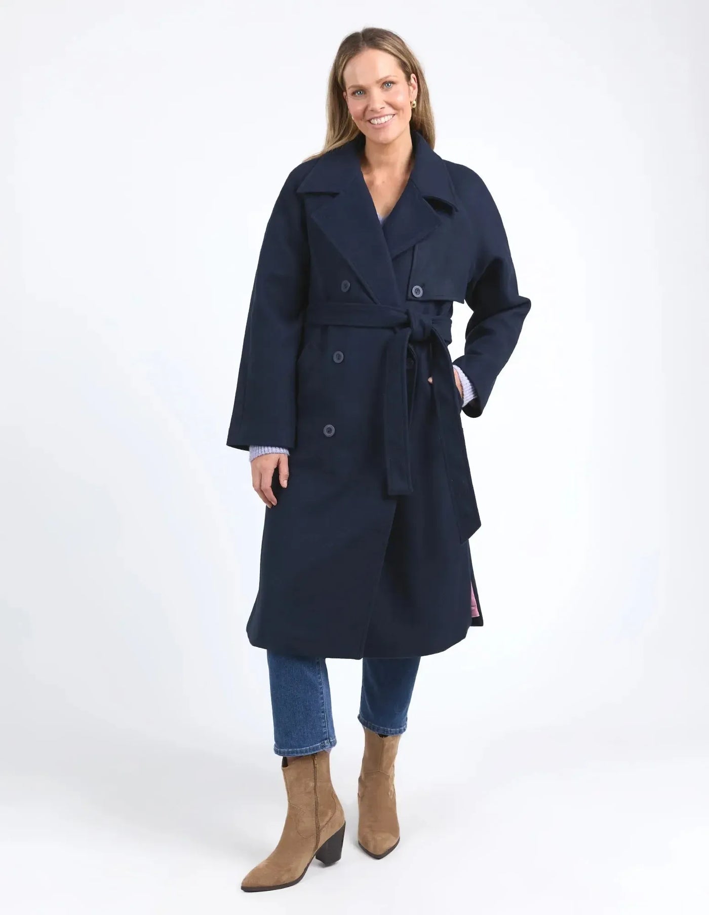 Clemence Coat - Navy-Elm Lifestyle-Lima & Co