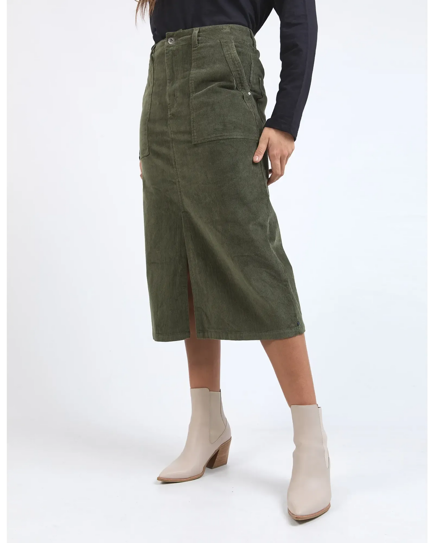Collete Cord Skirt - Clover-Elm Lifestyle-Lima & Co
