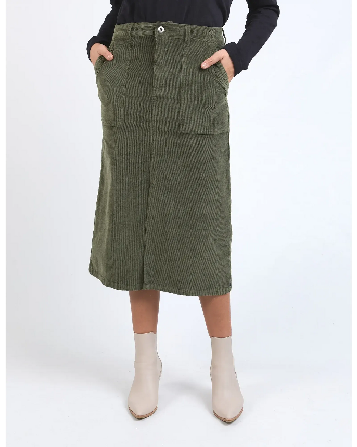 Collete Cord Skirt - Clover-Elm Lifestyle-Lima & Co