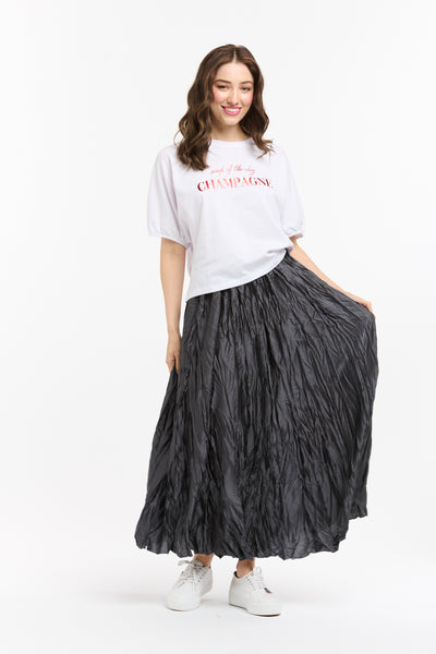 Crinkle Skirt - Black-Urban Luxury-Lima & Co