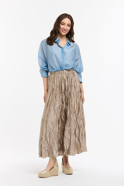 Crinkle Skirt - Champagne-Urban Luxury-Lima & Co