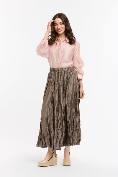 Crinkle Skirt - Military-Urban Luxury-Lima & Co