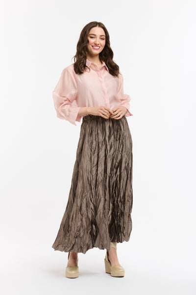 Crinkle Skirt - Military-Urban Luxury-Lima & Co
