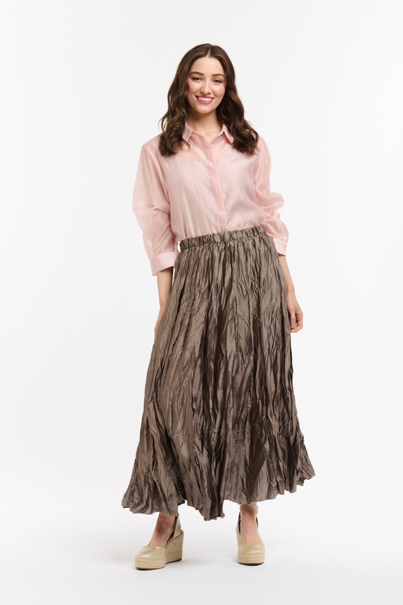 Crinkle Skirt - Military-Urban Luxury-Lima & Co