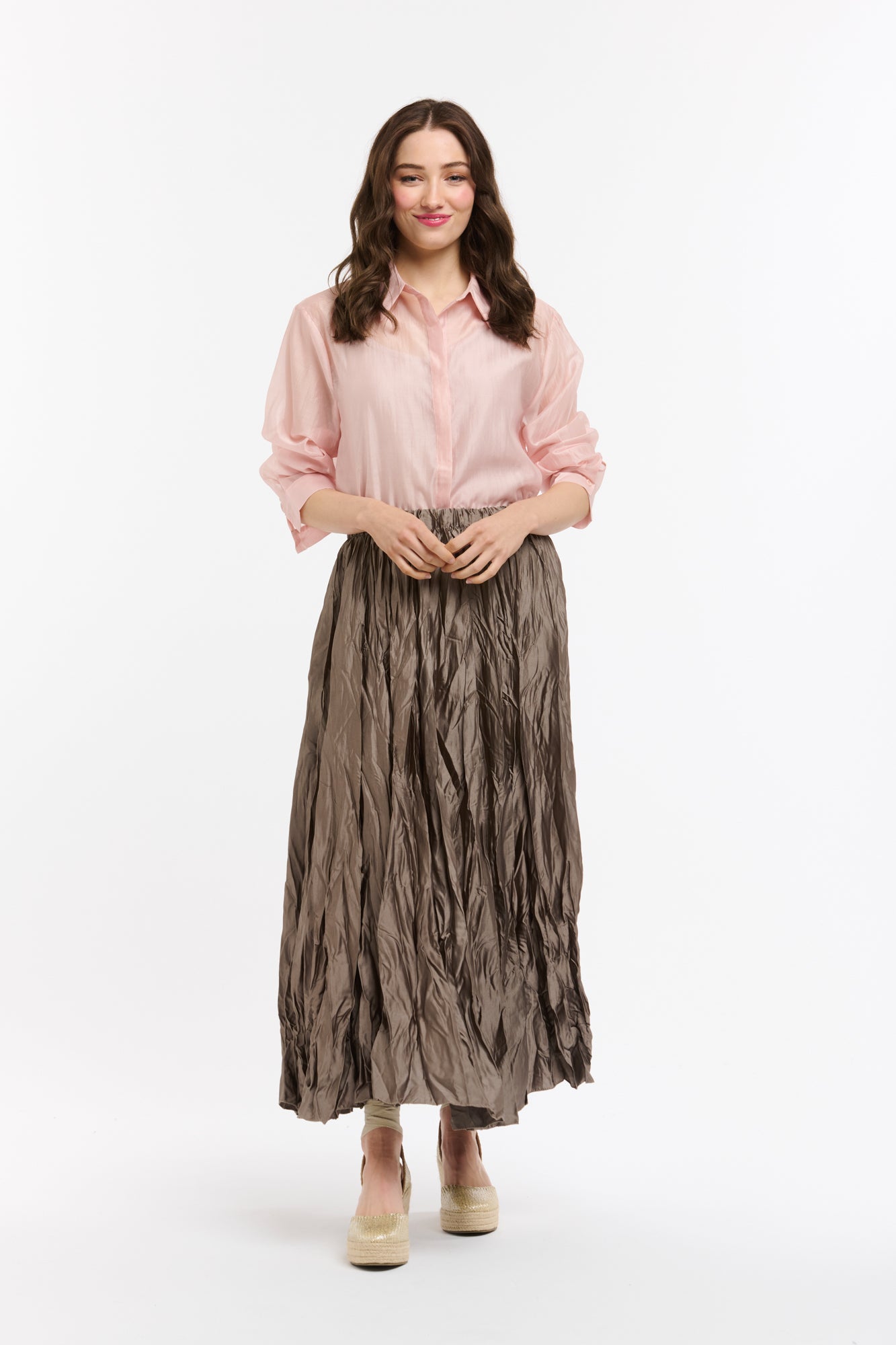 Crinkle Skirt - Military-Urban Luxury-Lima & Co