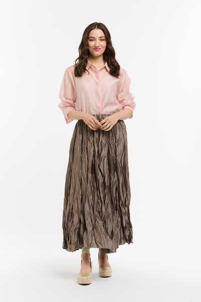 Crinkle Skirt - Military-Urban Luxury-Lima & Co