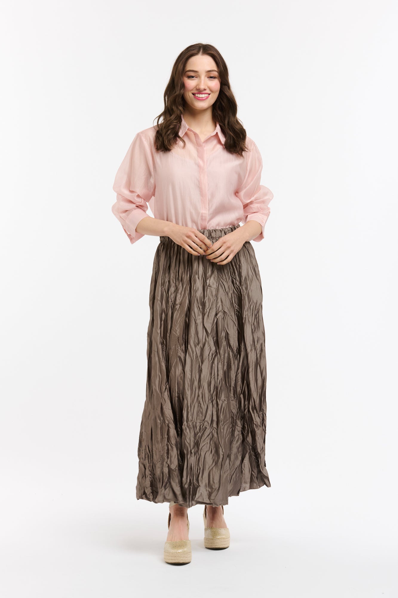 Crinkle Skirt - Military-Urban Luxury-Lima & Co