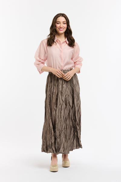 Crinkle Skirt - Military-Urban Luxury-Lima & Co