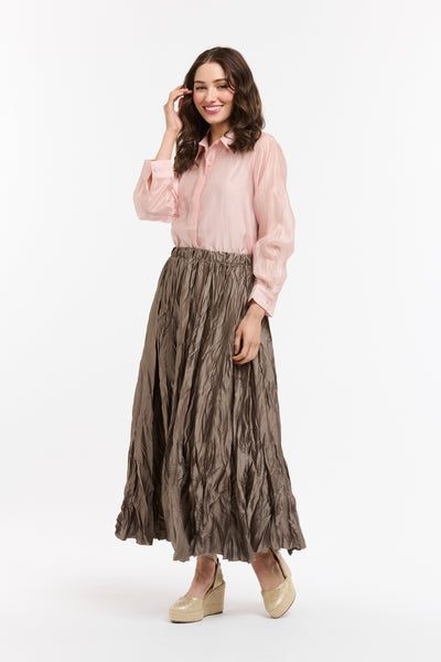 Crinkle Skirt - Military-Urban Luxury-Lima & Co