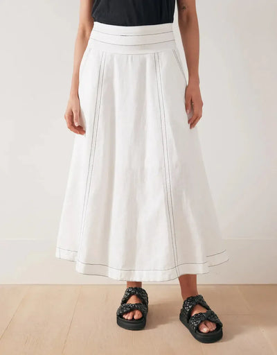 Dakota Linen Skirt - White-365 Days-Lima & Co