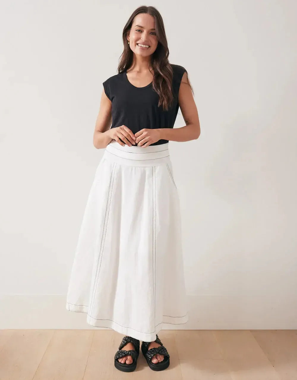 Dakota Linen Skirt - White-365 Days-Lima & Co