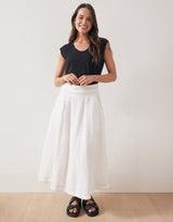 Dakota Linen Skirt - White-365 Days-Lima & Co