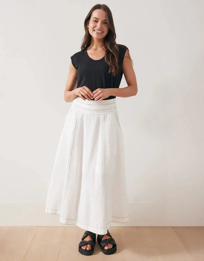 Dakota Linen Skirt - White-365 Days-Lima & Co