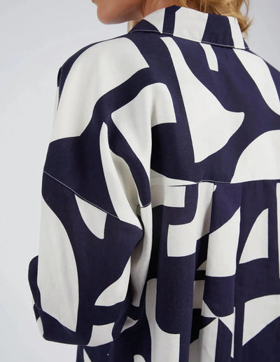 Dali Abstract Shirt - Midnight Abstract Print-Elm Lifestyle-Lima & Co