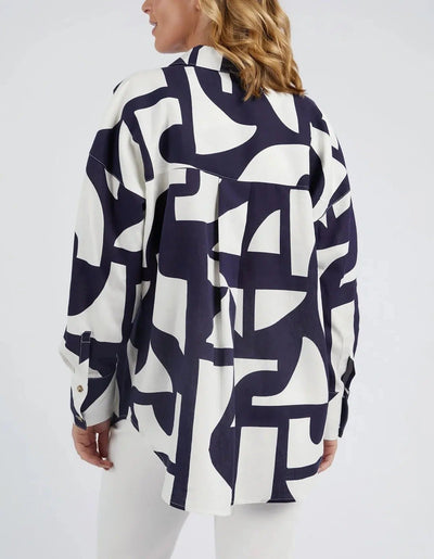 Dali Abstract Shirt - Midnight Abstract Print-Elm Lifestyle-Lima & Co