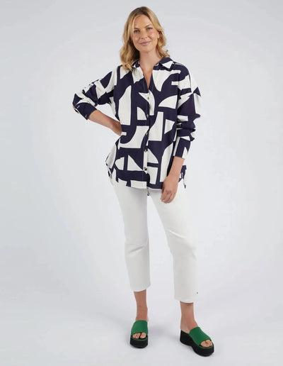 Dali Abstract Shirt - Midnight Abstract Print-Elm Lifestyle-Lima & Co