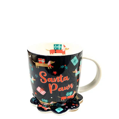Dasher Mug & Coaster Set - Santa Paws-LADELLE-Lima & Co