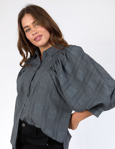 Della Blouse - Charcoal-Elm Lifestyle-Lima & Co