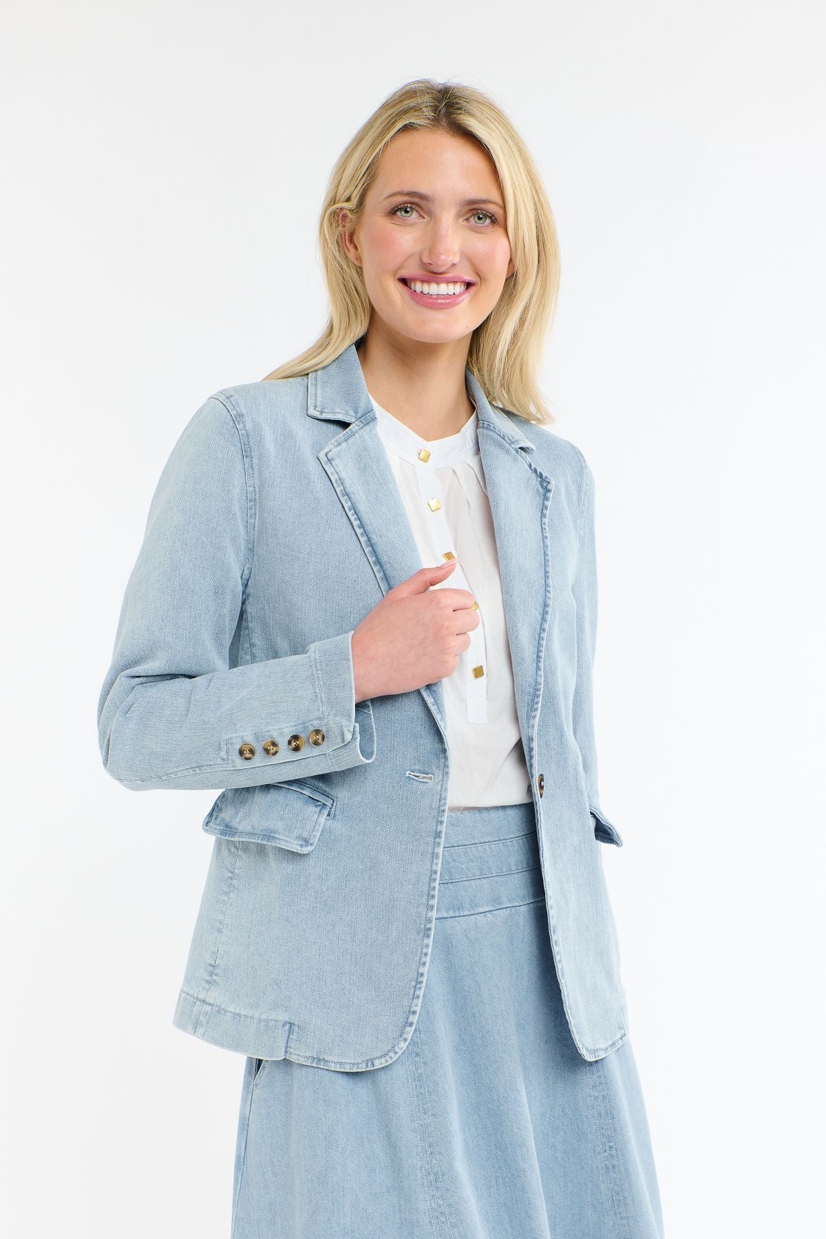 Denim Blazer - Ice Blue-365 Days-Lima & Co