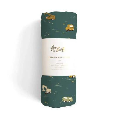 Dinos/Trucks Organic Muslin Wrap Set-Fox And Fallow-Lima & Co