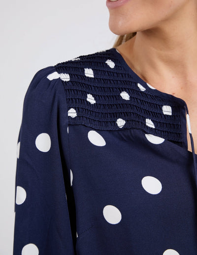 Dottie Blouse - Navy-Elm Lifestyle-Lima & Co