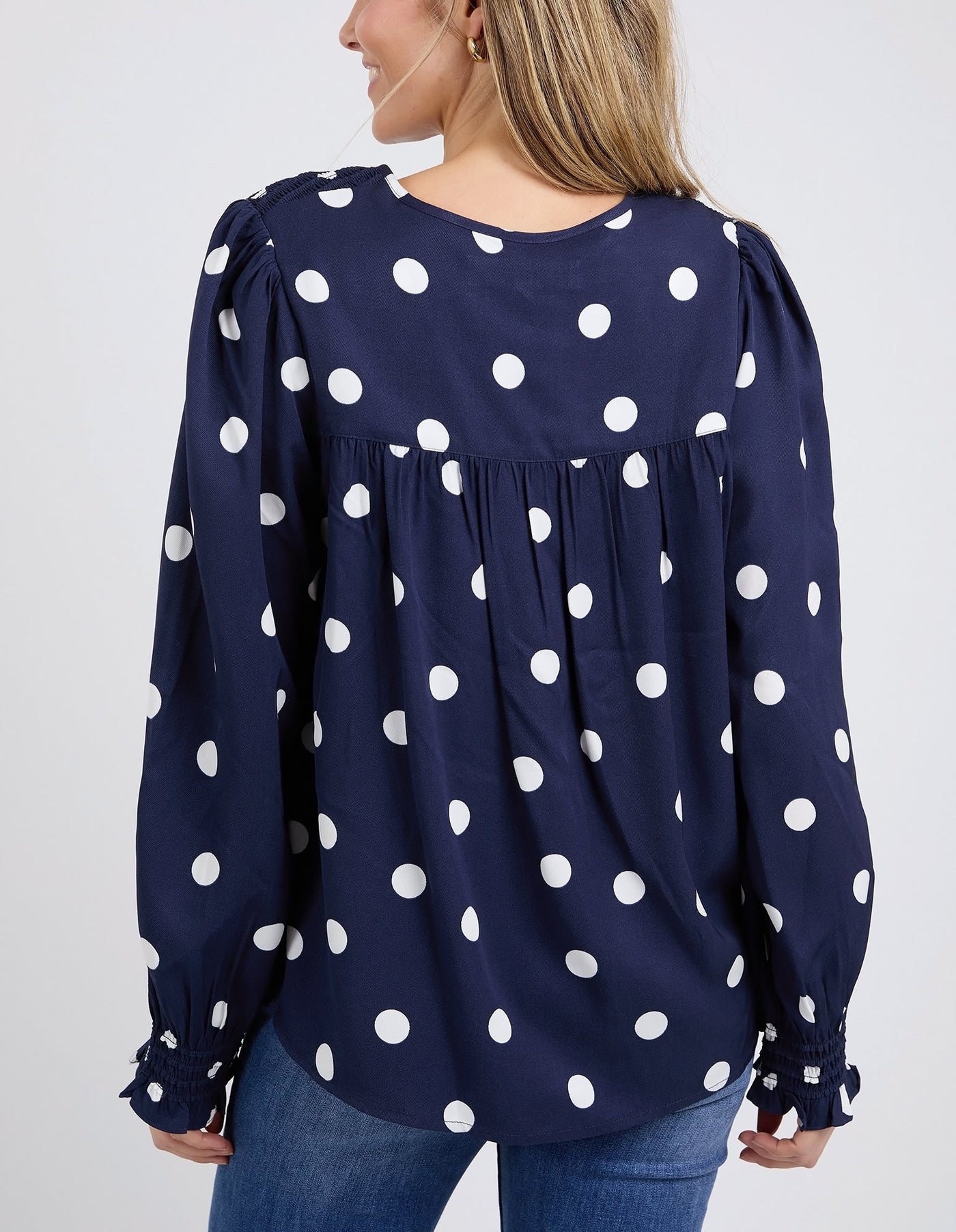 Dottie Blouse - Navy-Elm Lifestyle-Lima & Co