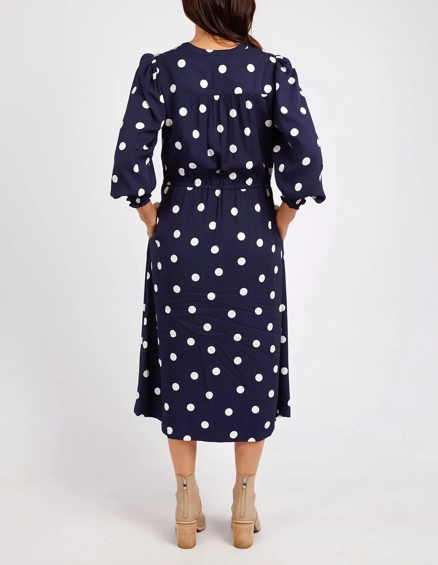 Dottie Dress - Navy Spot-Elm Lifestyle-Lima & Co