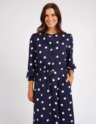 Dottie Dress - Navy Spot-Elm Lifestyle-Lima & Co