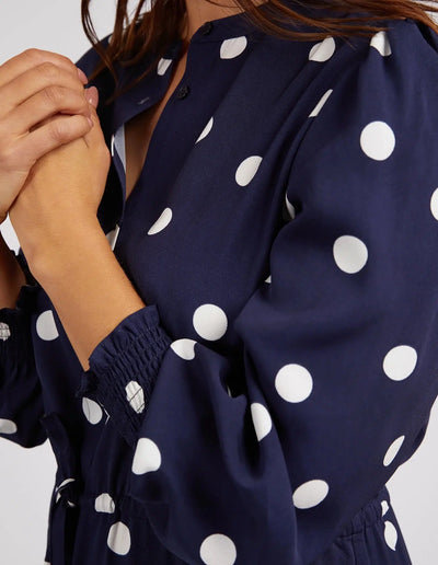 Dottie Dress - Navy Spot-Elm Lifestyle-Lima & Co