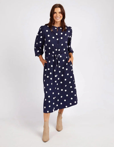 Dottie Dress - Navy Spot-Elm Lifestyle-Lima & Co