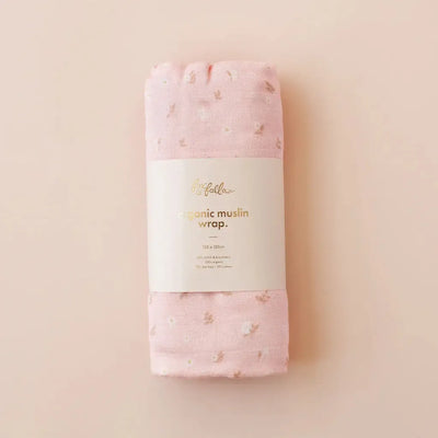 Dusty Roses/Petal Stripe Organic Muslin Wrap Set-Fox And Fallow-Lima & Co