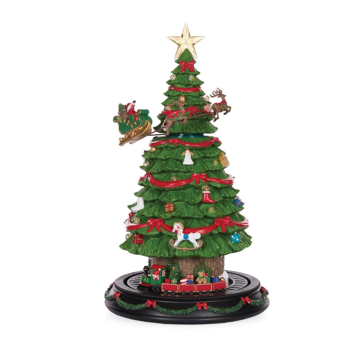Elaborate Musical Christmas Tree Scene-Holly and Ivy-Lima & Co