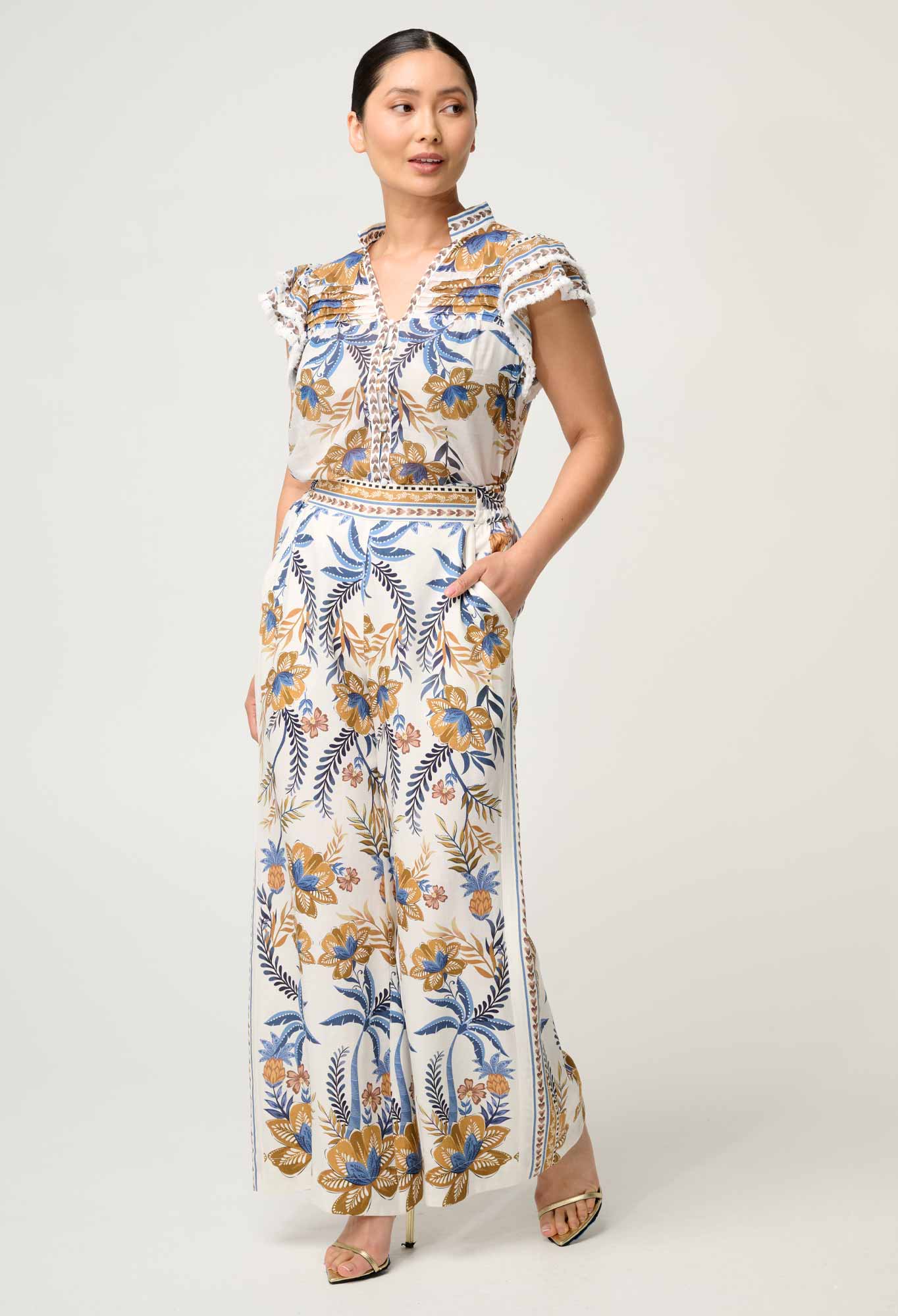 Elastic Waist Panel Pant - Golden Medina-Once Was-Lima & Co