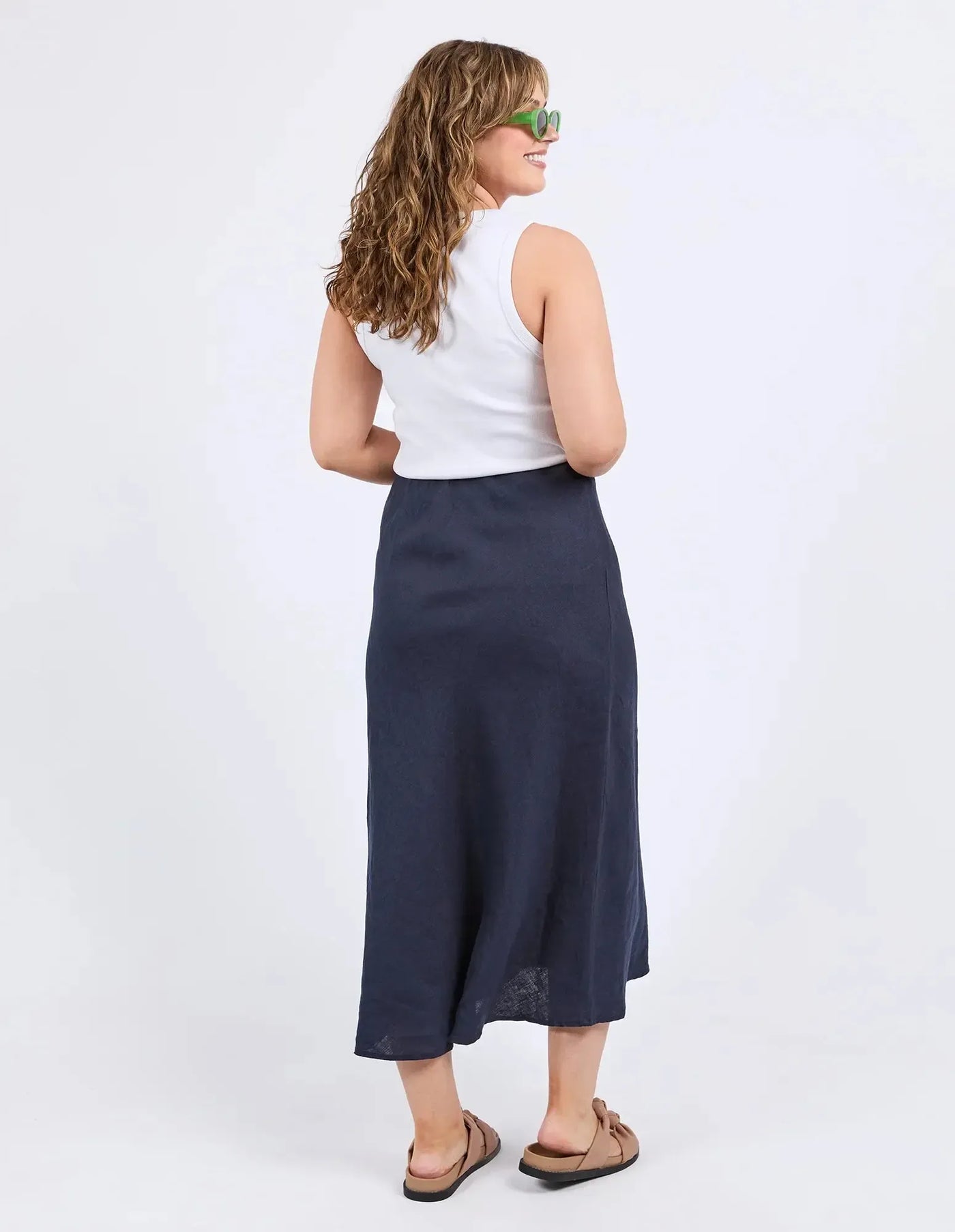 Eleni Skirt - Navy-Elm Lifestyle-Lima & Co