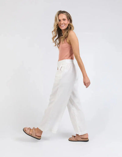 Elina Wide Leg Pant - Vintage White-Foxwood-Lima & Co