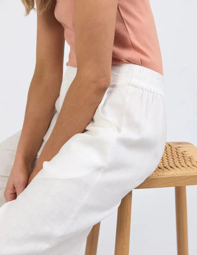 Elina Wide Leg Pant - Vintage White-Foxwood-Lima & Co