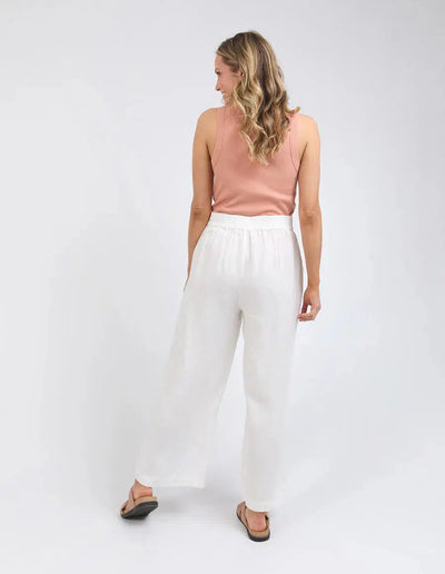 Elina Wide Leg Pant - Vintage White-Foxwood-Lima & Co