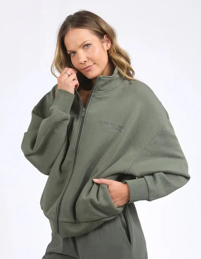 Ember Zip Thru - Khaki-Foxwood-Lima & Co