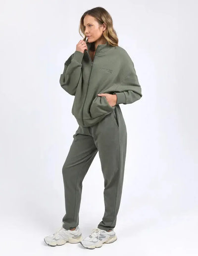 Ember Zip Thru - Khaki-Foxwood-Lima & Co